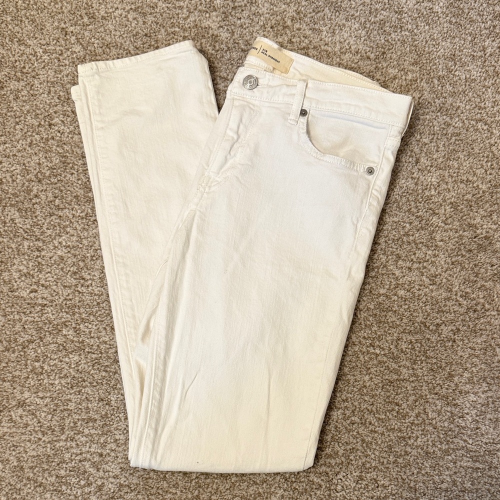 GAP Women's White Denim Real Straight Jeans